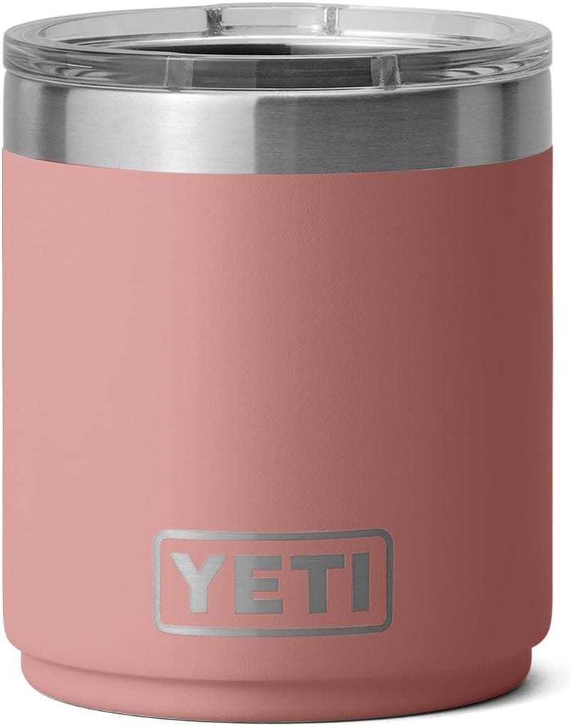 YETI Rambler 10 oz Stackable Lowball 2.0, Vacuum Insulated, Stainless Steel with MagSlider Lid, Sandstone Pink - Image 1